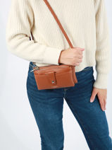 Crossbody Bag With Card Holder Grained Miniprix Orange grained H6020-vue-porte