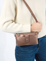 Crossbody Bag With Card Holder Grained Miniprix Brown grained H6020-vue-porte
