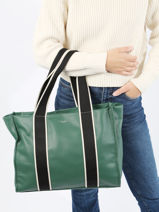 A4 Size Shoulder Bag New Grain Miniprix Green wt new grained F6946-vue-porte