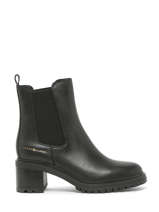Heeled Boots In Leather Tommy hilfiger Black women 7523BDS-vue-porte