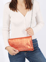 Shoulder Bag Nine Leather Milano Orange nine NI22112N-vue-porte