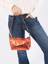Shoulder Bag Nine Leather Milano Orange nine NI23062N-vue-porte