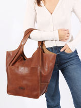 Shoulder Bag Heritage Leather Biba Brown heritage HOM1L-vue-porte