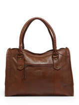Shoulder Bag Cow A4 Leather Basilic pepper Brown cow BCOW31