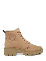 Boots Pallabase Nbk In Leather Palladium Beige women 98867223