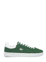 Baseshot Sneakers In Leather Lacoste Green men 6SMA0065