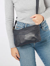 Shoulder Bag Cow Leather Basilic pepper Blue cow BCOW68-vue-porte