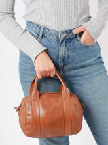 Satchel Smart Leather Basilic pepper Brown smart BSMA08-vue-porte
