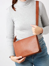 Sac Bandouli�re Boston Cuir Basilic pepper Marron boston BBOS01-vue-porte