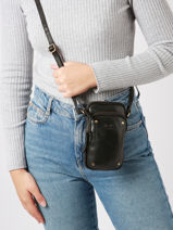 Ccrossbody  Phone Case Leather Basilic pepper Black boston BBOS04-vue-porte