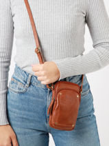 tui Tlphone Et Bandoulire Cuir Basilic pepper Marron boston BBOS04-vue-porte