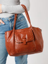 Shoulder Bag Doha Leather Basilic pepper Brown doha BDOH01-vue-porte