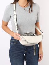 Small Leather Origami Crossbody Bag Lancel Gray origami A12527-vue-porte