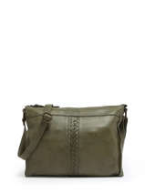 Leather Cow Crossbody Bag Basilic pepper Green cow BCOW38