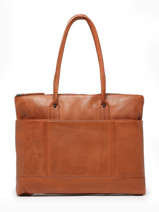 A4 Size Shoulder Bag With 15" Laptop Sleeve Four Seasons Leather Milano Brown four seasons SOPLB068