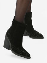 Santiago Boots In Leather Alma en pena Black women I23438-vue-porte