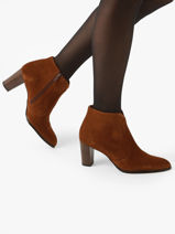 Heeled Boots In Leather Arroba Brown women 1129TP-vue-porte
