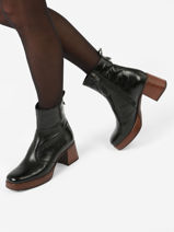 Heeled Boots Cristel In Leather Dorking Black women D9157-vue-porte