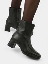 Heeled Boots In Leather Gabor Black women 57-vue-porte