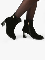 Heeled Boots Jacbo In Leather Laura vita Black women JACBO12-vue-porte
