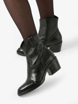 Heeled Boots In Leather Mjus Black women T82203-vue-porte