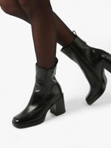 Heeled Boots In Leather Mjus Black women P96212-vue-porte