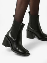 Heeled Chelsea Boots In Leather Mjus Black women T77204-vue-porte