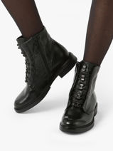 Boots In Leather Mjus Black women T81205-vue-porte