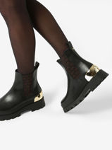 Boots Rowan In Leather Michael kors Black women F3RWFE7L-vue-porte