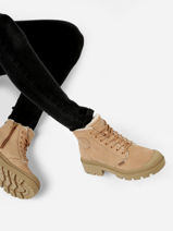 Boots Pallabase Nbk In Leather Palladium Beige women 98867223-vue-porte