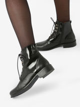 Boots In Leather Rock and rose Black accessoires CV5404-vue-porte