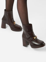 Heeled Boots In Leather Tamaris Brown women 41-vue-porte