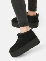 Classic Ultra Mini Platform Boots In Leather Ugg Beige accessoires 1135092-vue-porte