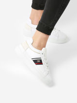 Sneakers In Leather Tommy hilfiger White women 7387YBS-vue-porte