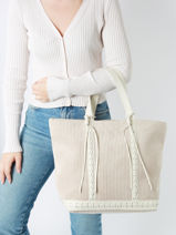 Shopping Bag Cabas Velvet Vanessa bruno Beige cabas 11V40315-vue-porte
