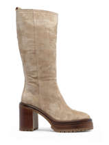 Heeled Boots In Leather Alpe Beige women 26811122