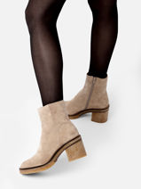 Boots In Leather Alpe Beige women 26261122-vue-porte