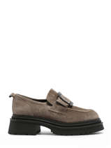 Moccasins In Leather Alpe Gray women 27261121