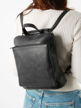 Shoulder Strap Backpack Milano Black caviar CA23067-vue-porte