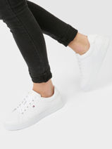 Sneakers In Leather Tommy hilfiger White women 7427YBS-vue-porte