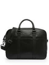 1 Compartment  Business Bag  With 17" Laptop Sleeve Yves renard Black nappa 81560