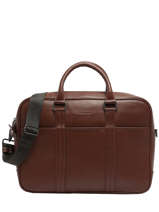 1 Compartment  Business Bag  With 17" Laptop Sleeve Yves renard Brown nappa 81560