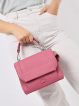Medium Leather Ninon Shoulder Bag Lancel Pink ninon A11747-vue-porte