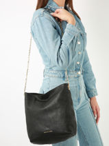 Shoulder Bag Premium Leather Gerard darel Black premium X445-vue-porte