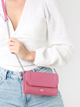 Leather Ninon Belt Bag With Chain Lancel Pink ninon A11122-vue-porte