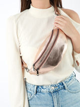 Leather Nine Belt Bag Milano Pink nine NI22091N-vue-porte