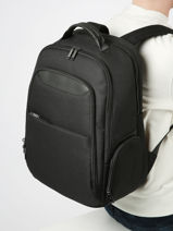 2 Compartment Messenger Bag With 16" Laptop Sleeve Hexagona Black partner 749786-vue-porte