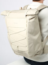 Backpack With 17" Laptop Sleeve Kapten and son Beige backpack BANFF-vue-porte