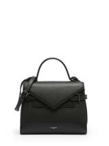 Medium Grained Leather Emilie Shoulder Bag Le tanneur Black emily TEMI1014