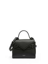 Small Grained Leather Emilie Crossbody Bag Le tanneur Black emily TEMI1006
